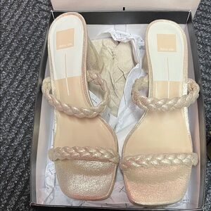 Dolce Vita Women's Shimmering Gold Braided Heels